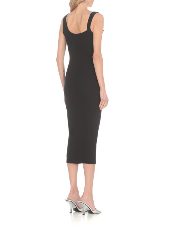 Shop Versace Jeans Couture Ribbed Dress In Black
