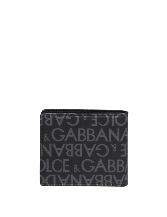 Shop Dolce & Gabbana Black Jacquard Fabric Wallet