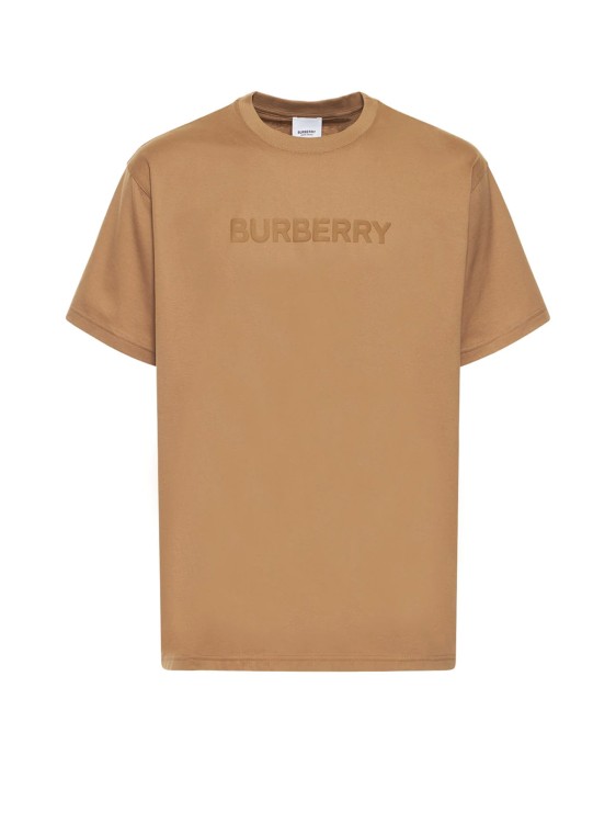 Shop Burberry Cotton T-shirt With Logo Print In Neutrals