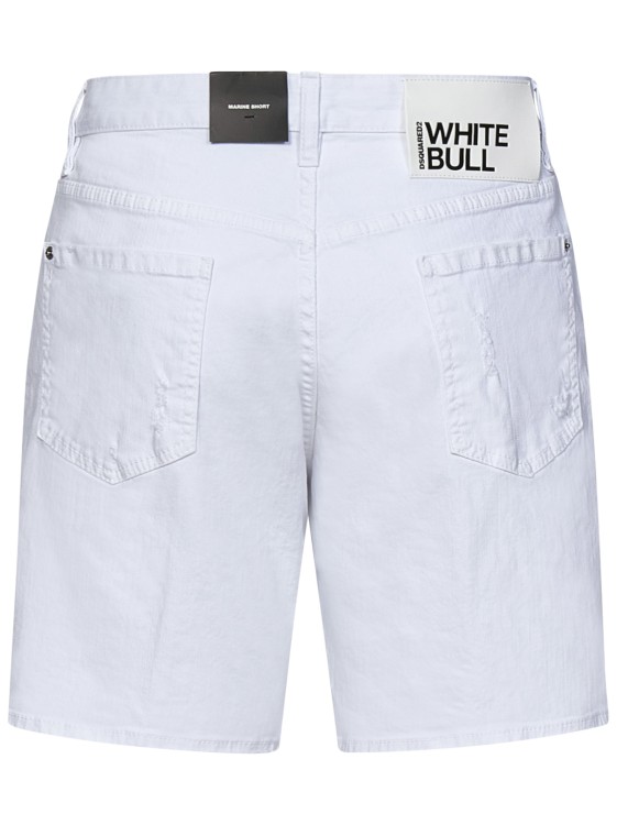 Shop Dsquared2 White Denim Bermuda Shorts