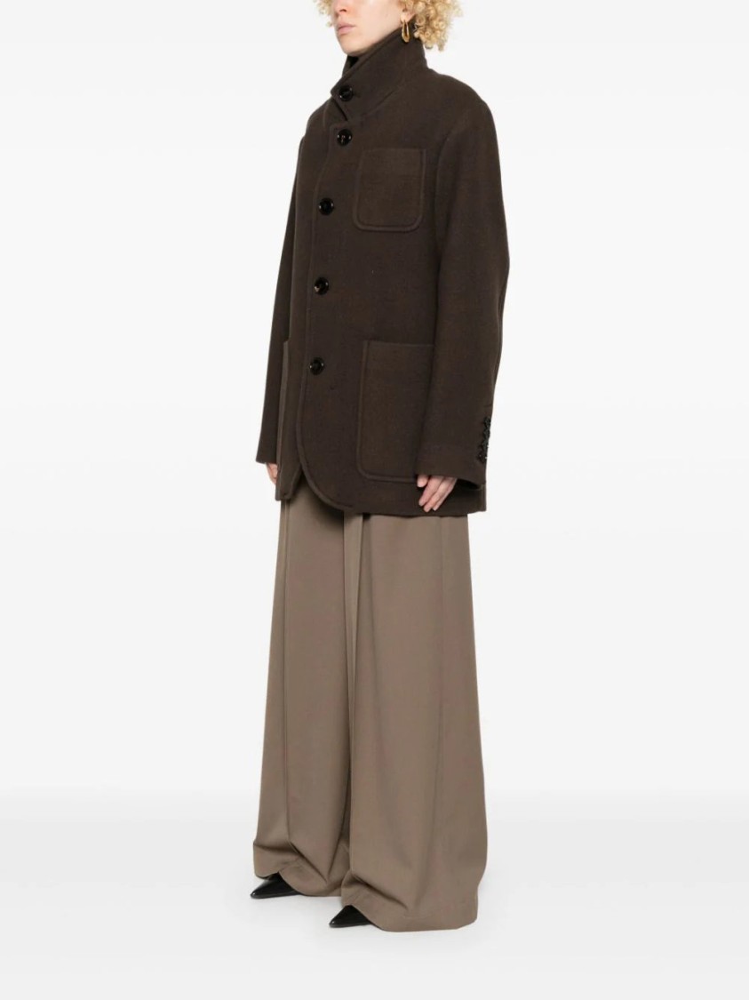 Ami Alexandre Mattiussi Ami Single-breasted Oversized Coat In Brown