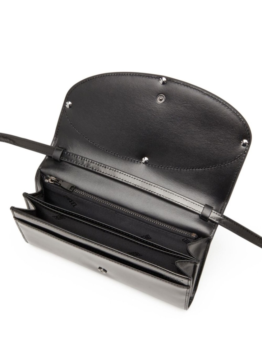 Diesel Polyurethane Wallet With Distinctive Logo Design And Multiple Compartments In Black
