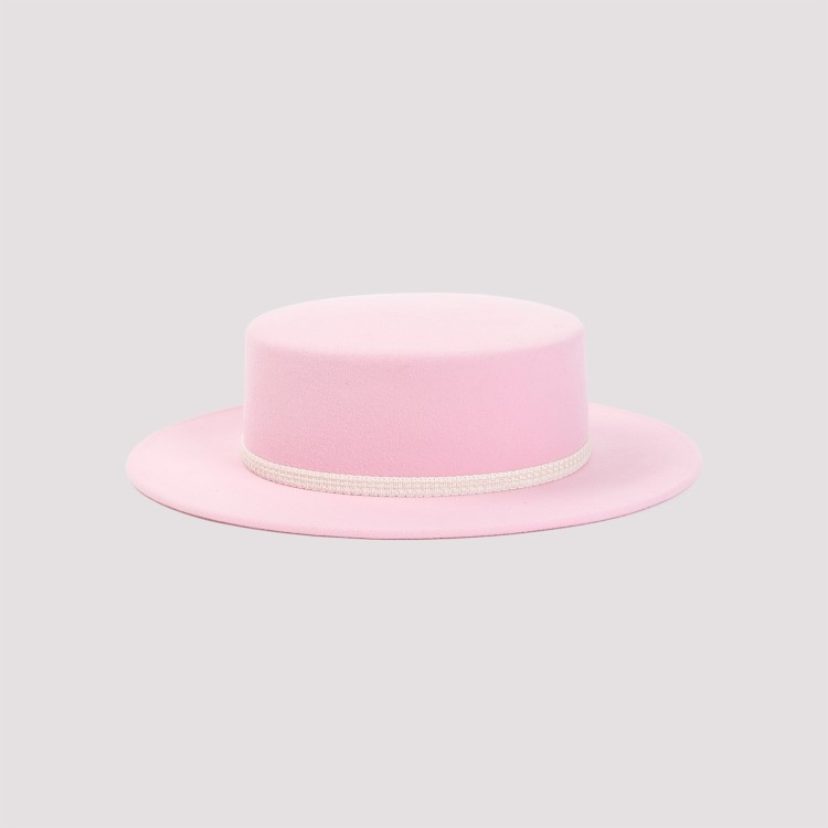 Shop Maison Michel Kiki Sequins Bubblegum Wool Felt Hat In Pink