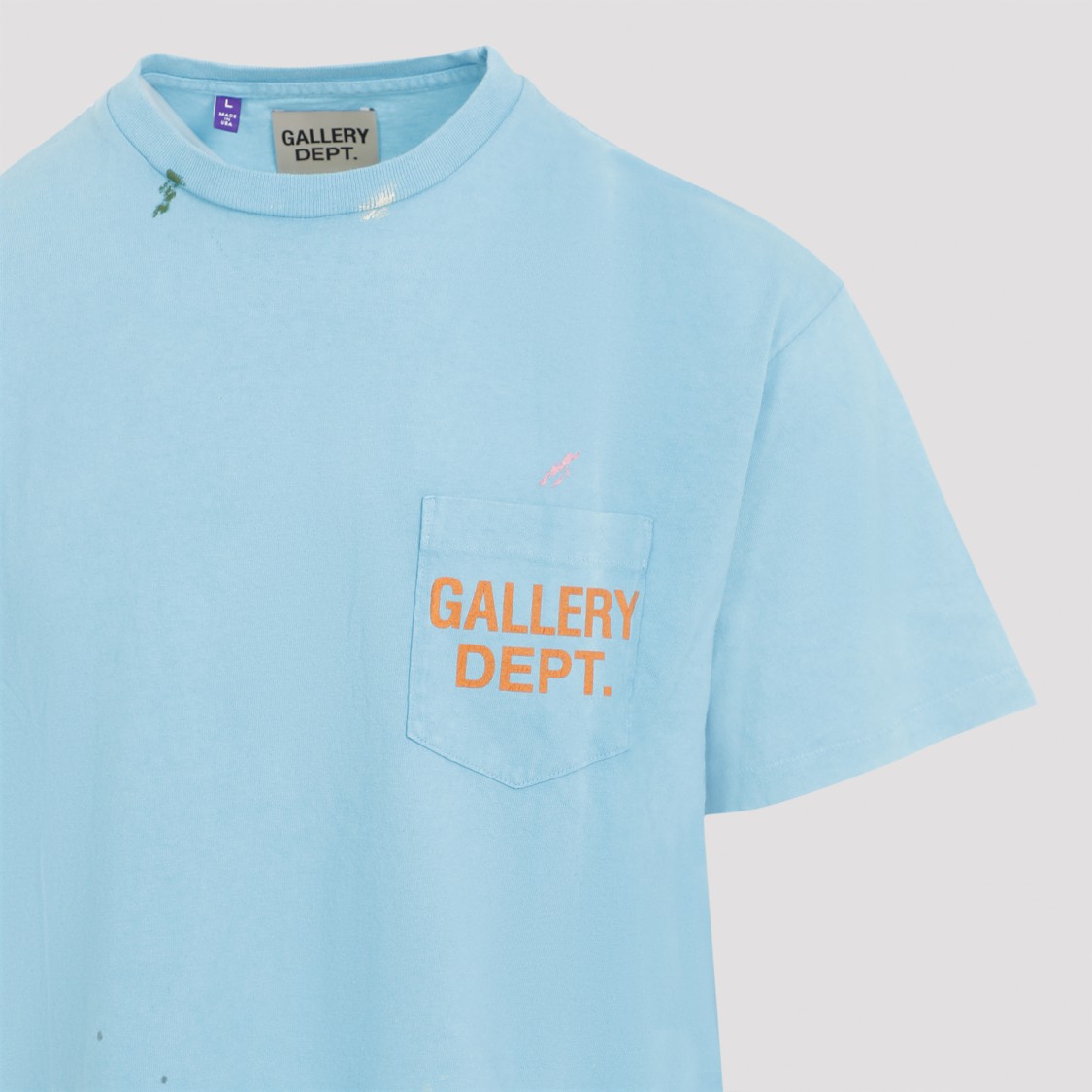 Shop Gallery Dept. Light Blue Cotton Vintage Logo Painted Tee