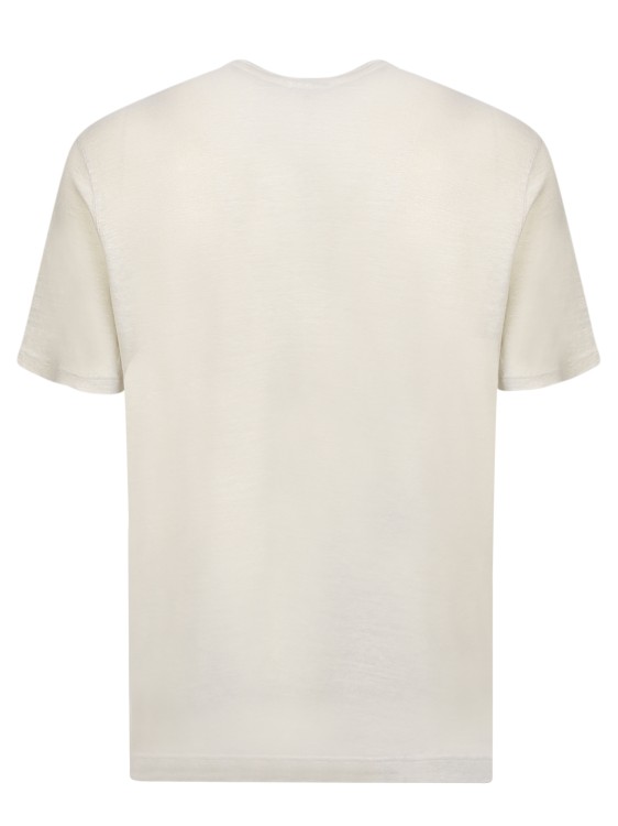 Shop Lardini Cream Linen T-shirt In Neutrals
