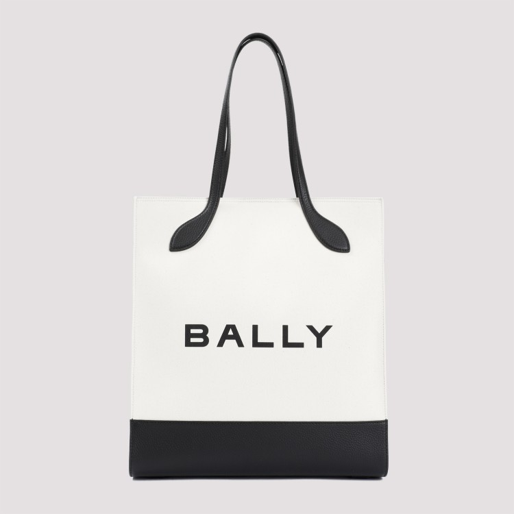 Shop Bally White And Black Logo Shopping Bag