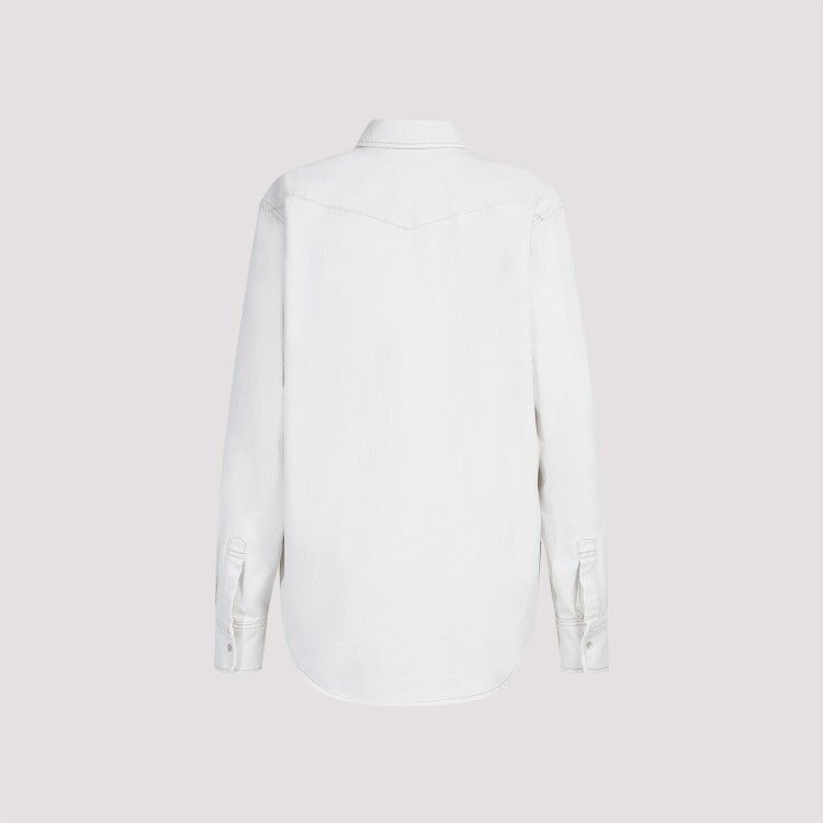 Shop Bally Bone Cotton Shirt In White