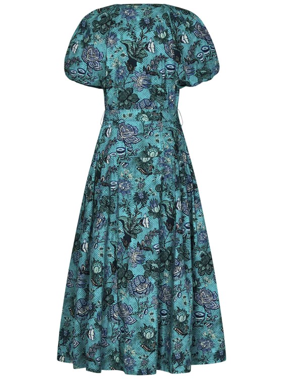 Shop Ulla Johnson Carina Jade-colored Cotton Poplin Midi Dress In Blue