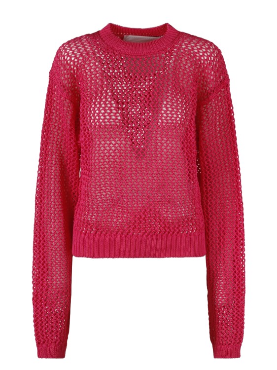 Shop Ramael Bio Cable Crewneck Sweater In Red