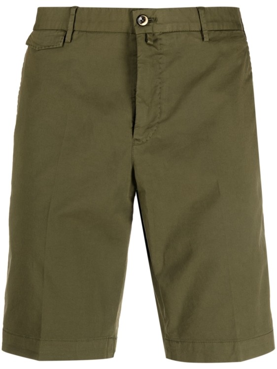 Pt Torino Green Cotton Blend Shorts