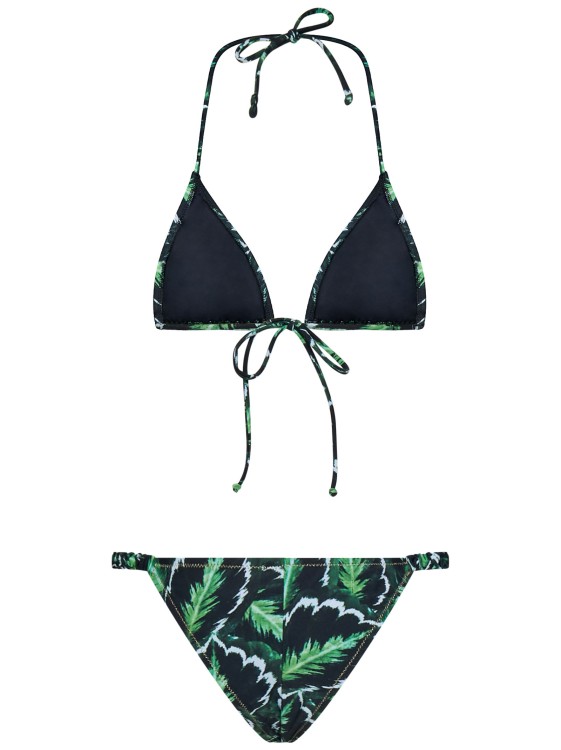 Shop Reina Olga Leaf-printed Green Econyl Bikini