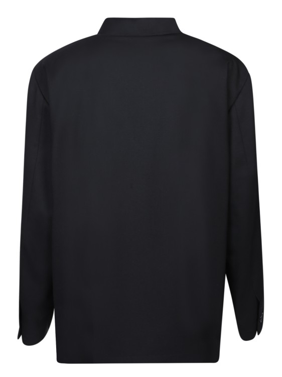 Shop Lardini Wool Overshirt In Black