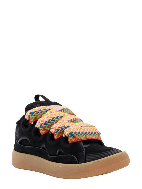 Shop Lanvin Suede And Mesh Sneakers In Black