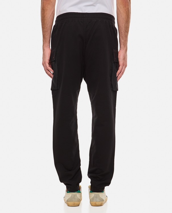 Shop C.p. Company Metropolis Series Stretch Fleece Mixed Cargo Sweatpants In Black