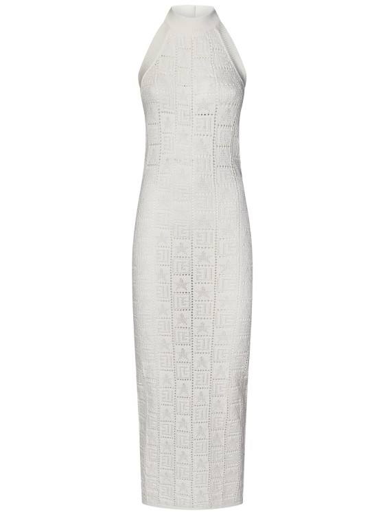 Shop Balmain White Midi Dress