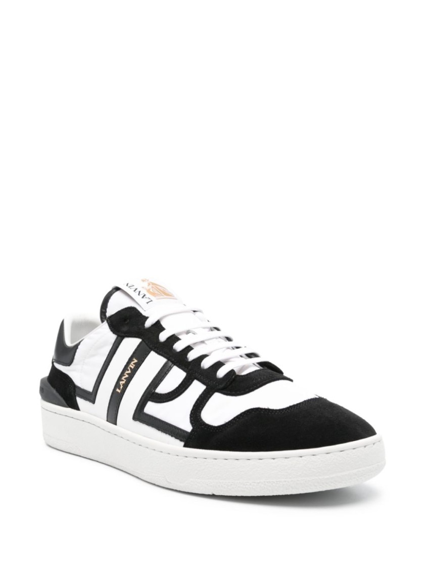 Shop Lanvin Black/white Sneaker With Logo