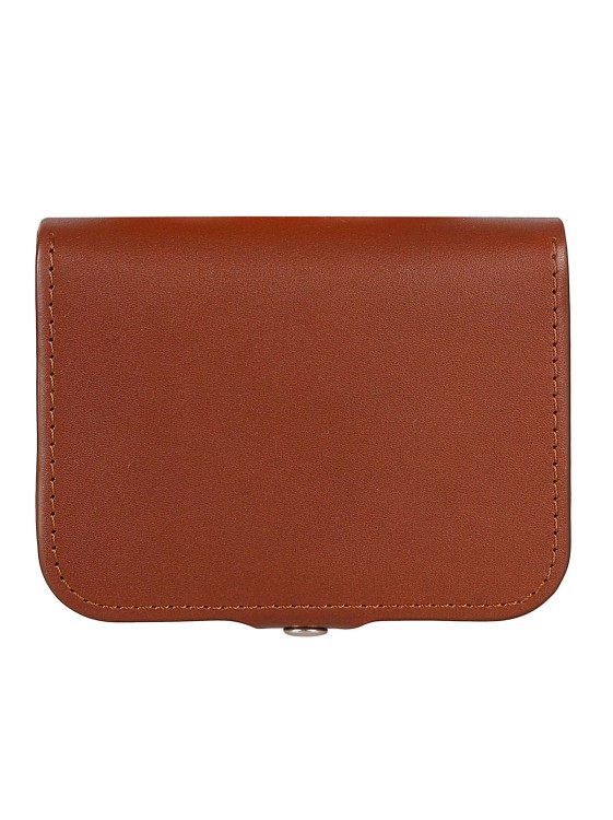 Shop Apc Brown Calf Leather Snap-fastening Leather Wallet In Red