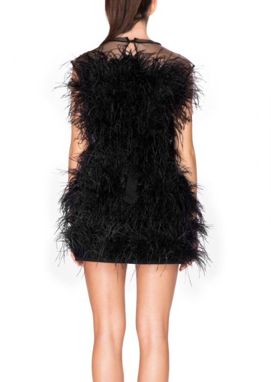 Shop T-dress Black Mini Dress Feather Splash
