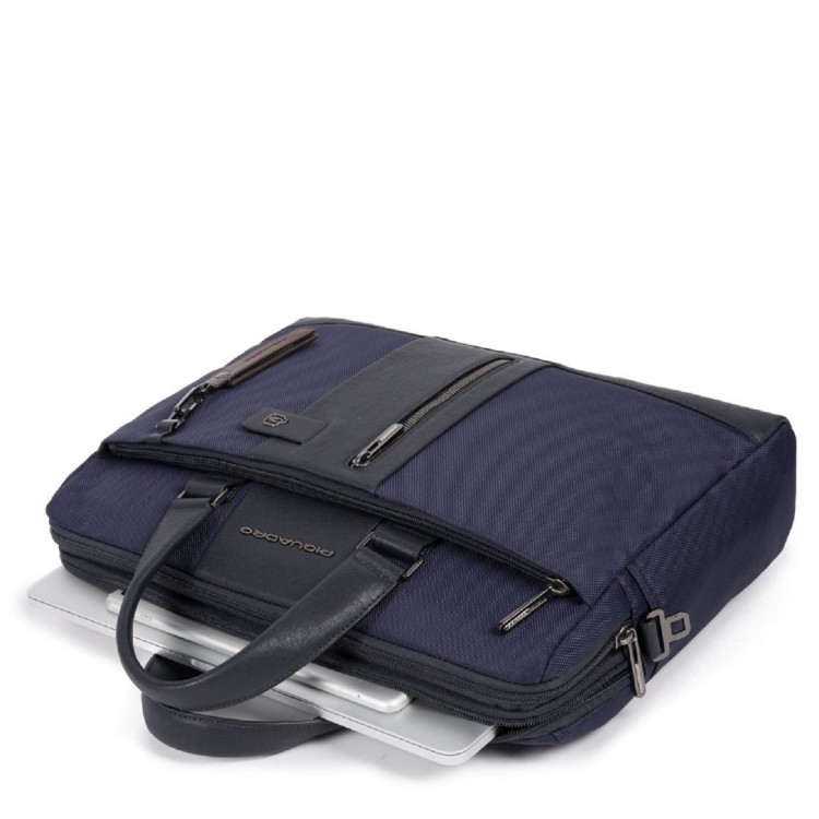 Shop Piquadro Blue Workbook Briefcase In Grey