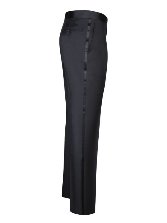 Shop Canali Black Mohair Fabric Trousers