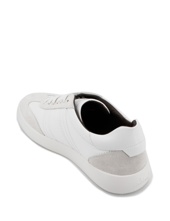 Shop Brioni Calfskin Leather Trainers In White