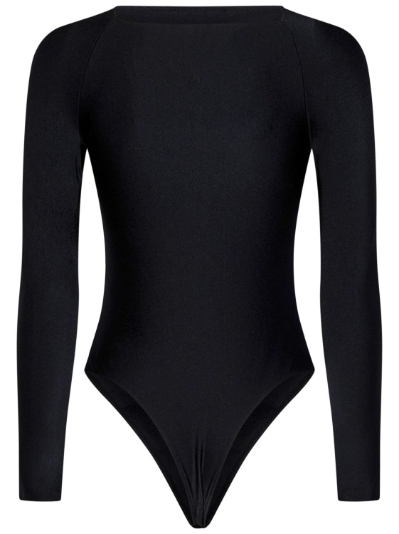 Shop Coperni Long-sleeved Black Stretch Jersey Bodysuit
