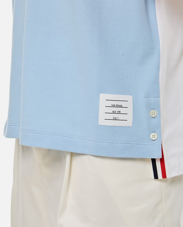 Shop Thom Browne Cotton Classic Pique Polo In Blue