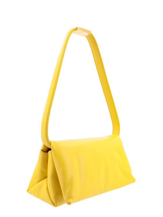 Shop Marni Yellow Padded Leather Shoulder Bag