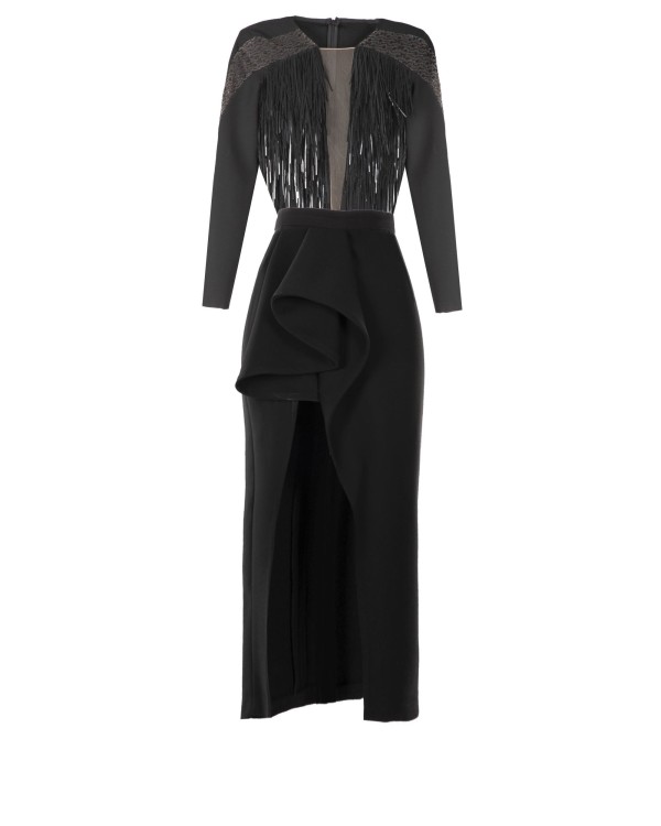 Gemy Maalouf Ruffled Design Skirt - Midi Skirts In Black