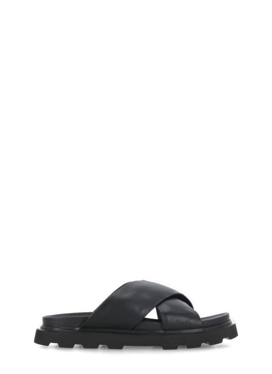 Shop Ugg Black Leather Sandals