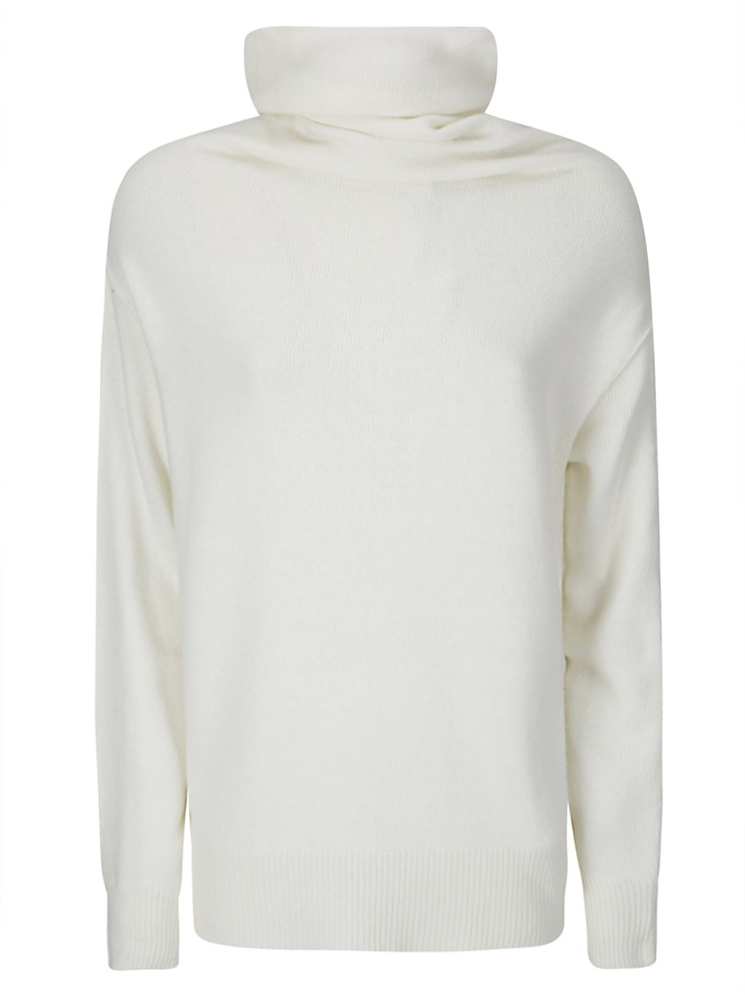 Stefano Mortari High Neck Pullover With Zip Detail In White