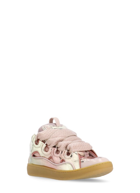 Shop Lanvin Pink Leather Sneakers