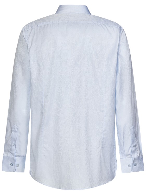 Shop Etro Long-sleeved Shirt In Light Blue Cotton In White