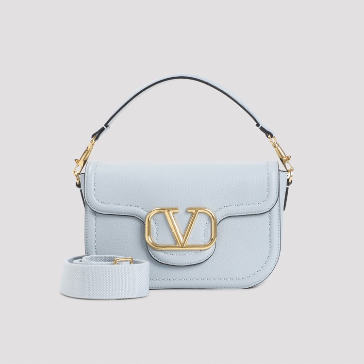 Valentino Vg All Time Light Blue Calf Leather Shoulder Bag In Blue