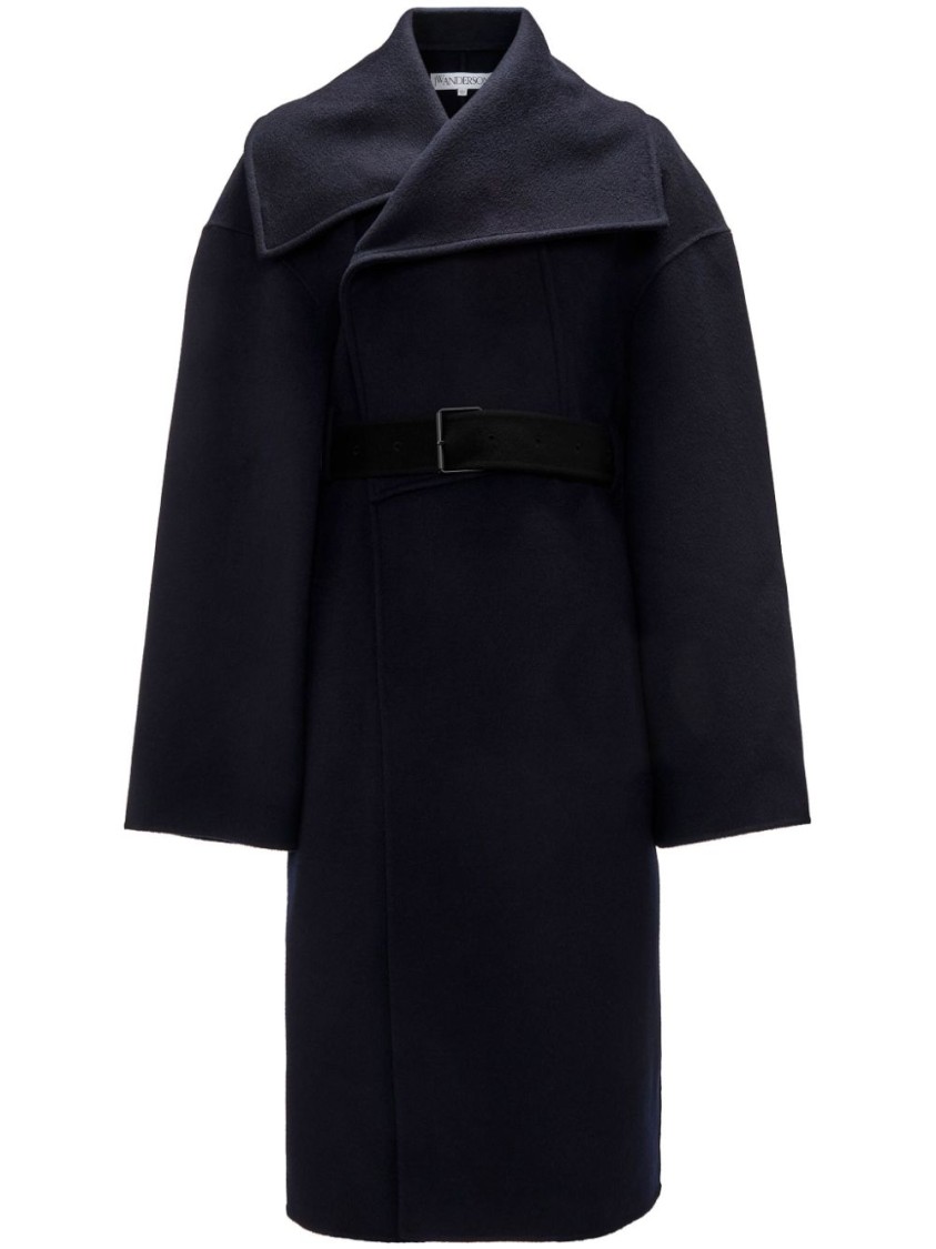 Jw Anderson Wrap Coat In Black