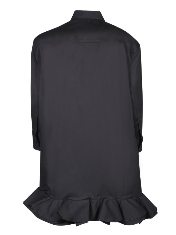 Shop Blanca Vita Long Sleeve Dress With Classic Collar In Black