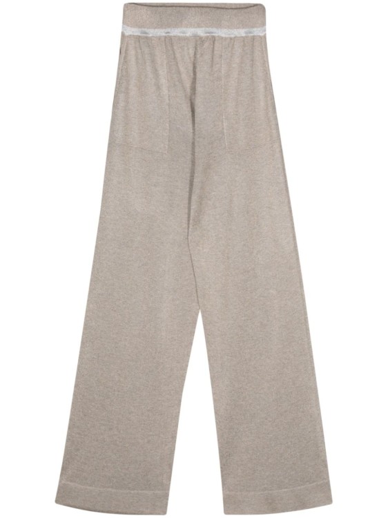 Shop Lorena Antoniazzi Knitted Straight-leg Trousers In Grey