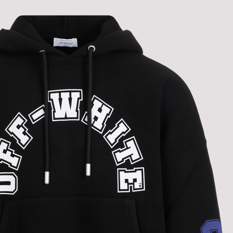 Shop Off-white Black Cotton Football Over Hoodie