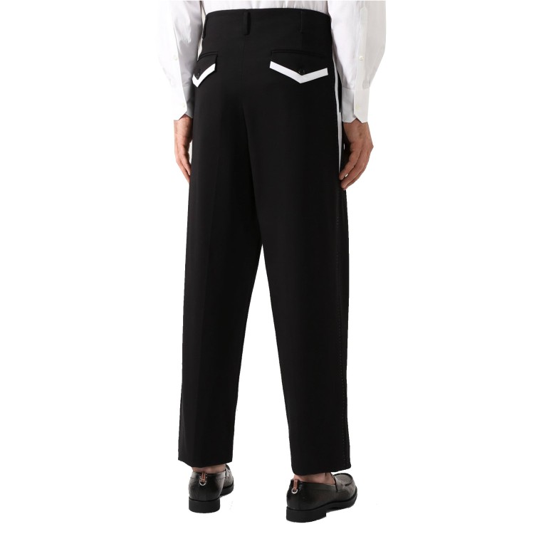 Shop Dolce & Gabbana Side Stripe Pleat Trousers In Black
