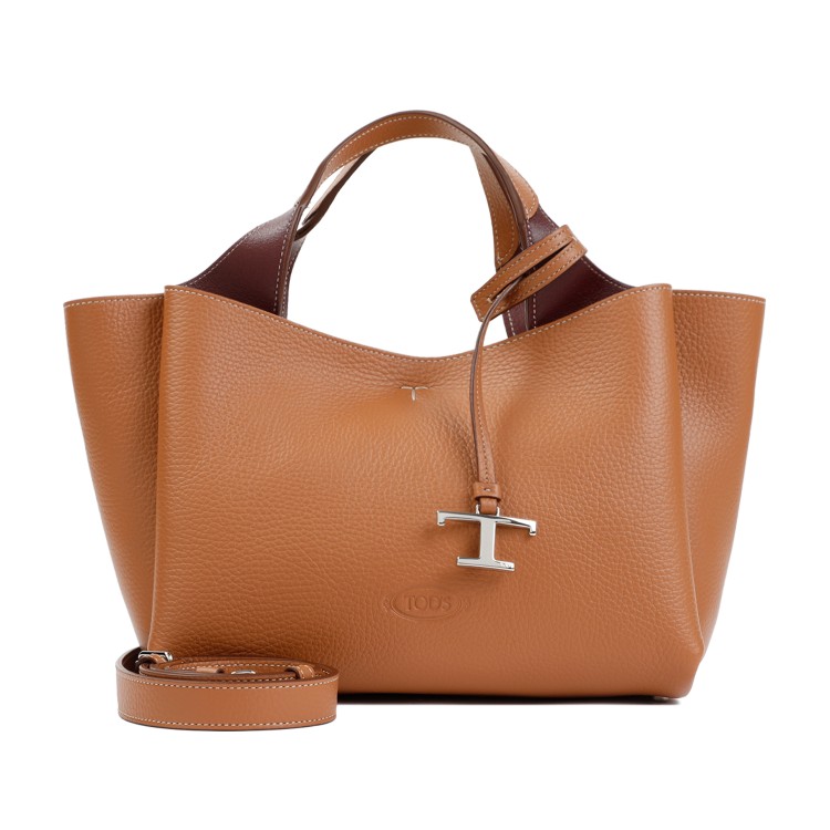 Tod's Bauletto Sacca Grained Leather Bag In Brown