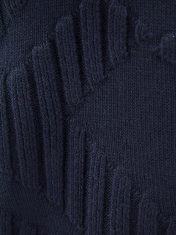 Shop Fendi Jacquard Ribbed Wool Sweater In Black