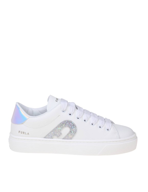 Shop Furla Joy Lace Up Sneakers In White Leather