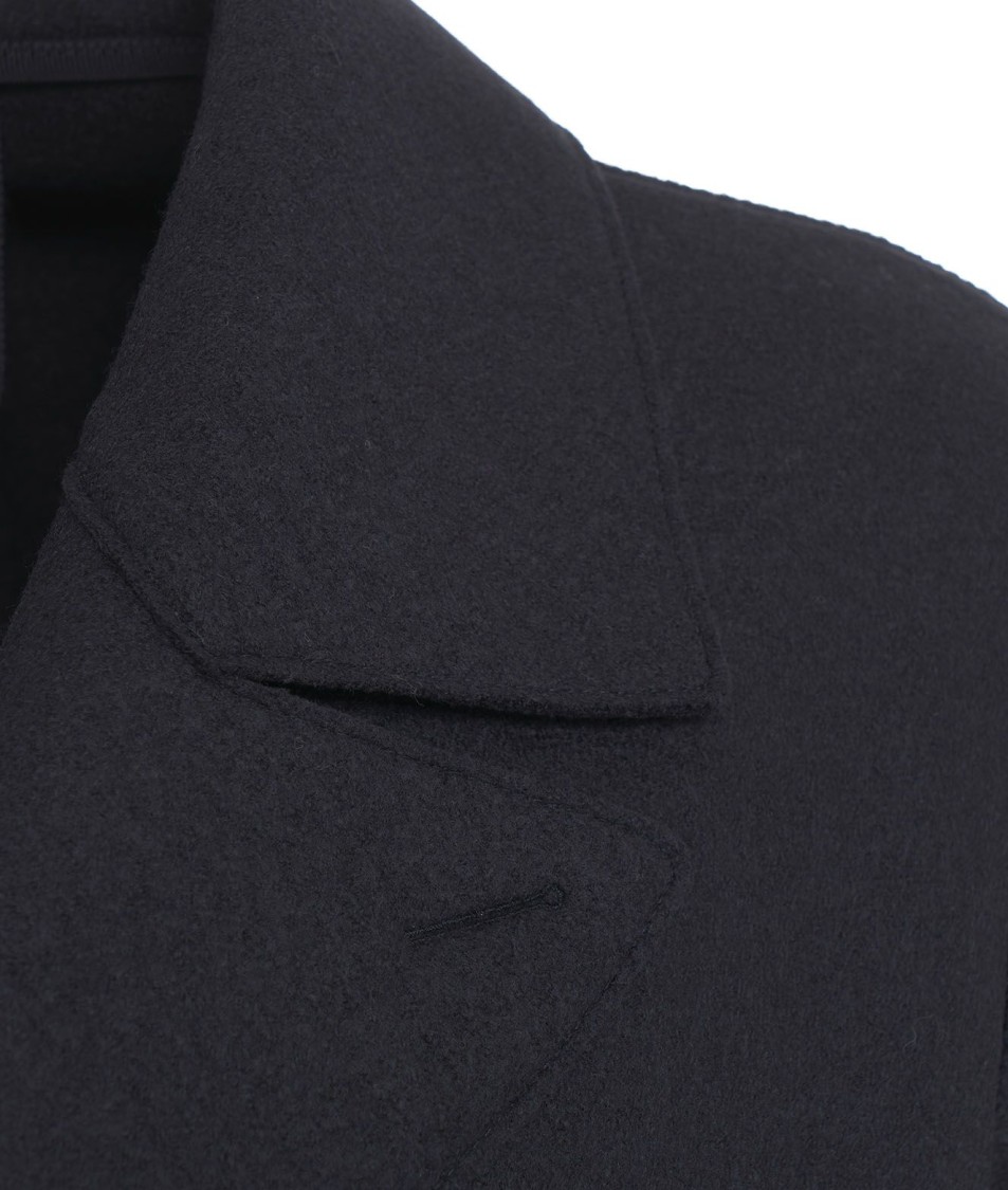 Harris Wharf London Coat In Pressed Virgin Wool In Black