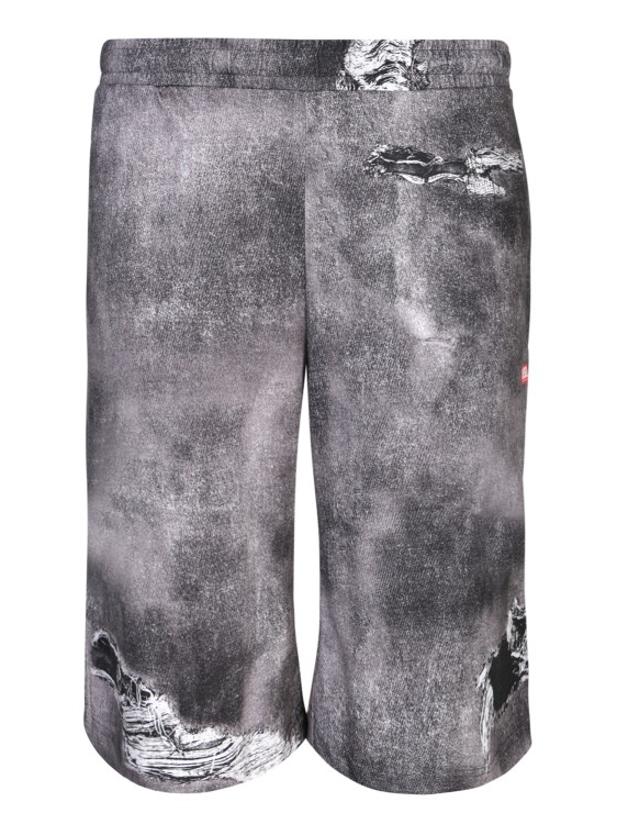Shop Diesel Cotton Shorts In Grey
