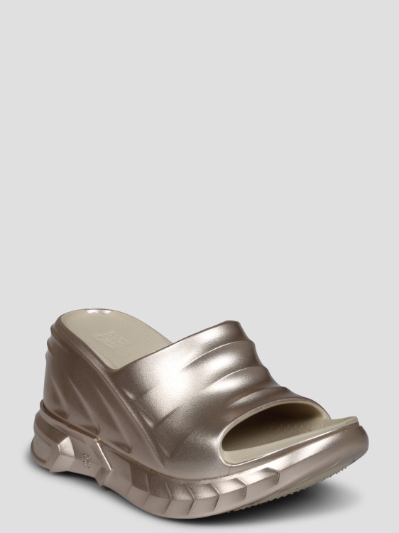 Shop Givenchy Marshmallow Wedge Sandals In Gold