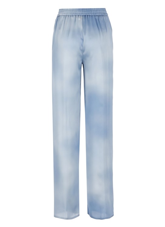 Shop Herno Light Blue Silk Pants