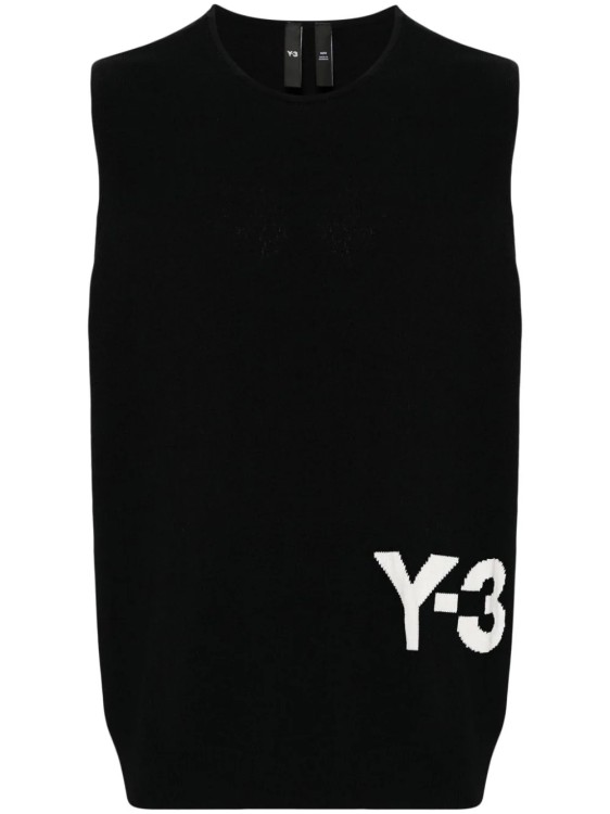 Shop Y-3 Black Logo Intarsia Vest
