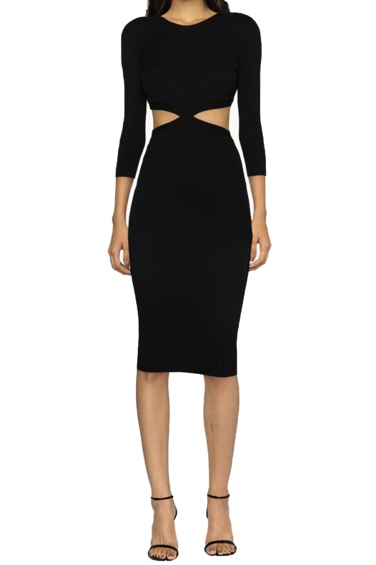 Elisabetta Franchi Knit Dress In Black