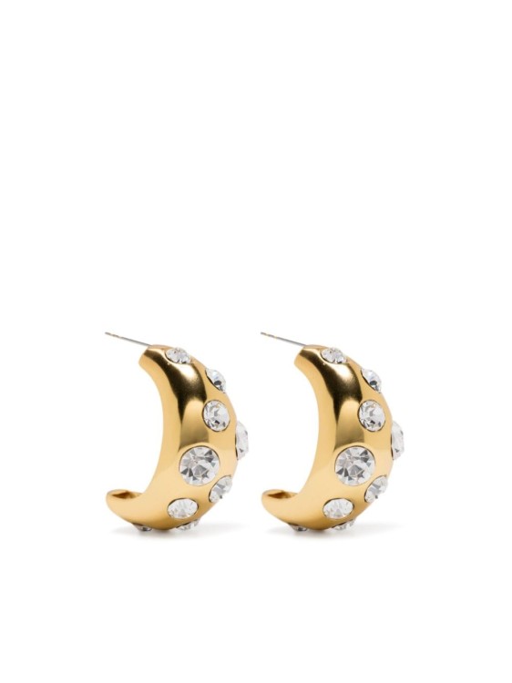 Shop Blumarine Crystal Embellishment Earrings In Gold