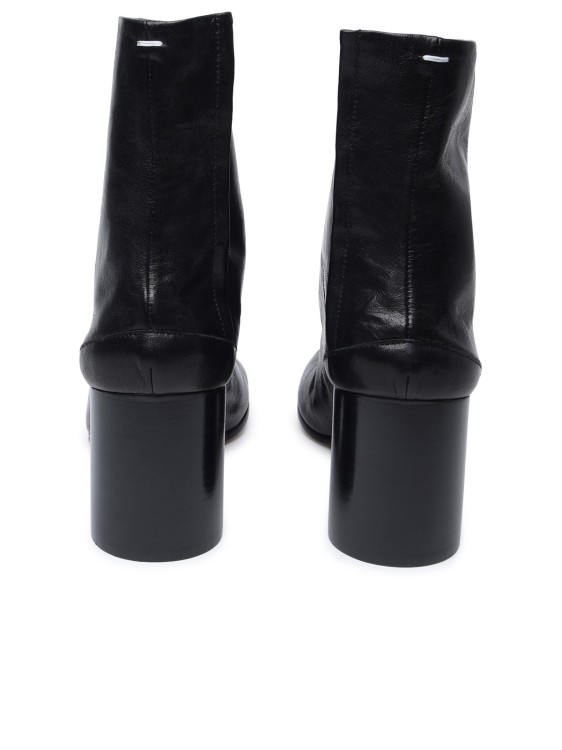 Shop Maison Margiela Leather Tabi Ankle Boots In Black